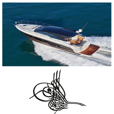 Kişiye Tekneye Yatlara Özel Osmanlı Turası Logo Yazısı Sticker Yapıştırma 