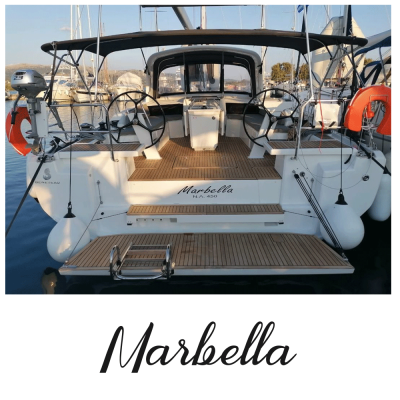 Kişiye Tekneye Yatlara Özel Marbella Yazısı Sticker Yapıştırma 