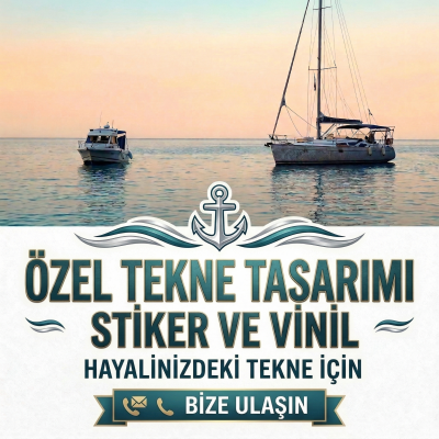 Tekneye Özel  Dalyan Yazısı ve Tekne Plakası Sticker Yapıştırma