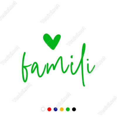 El Yazısı ile Yazılmış Famili Duvar Yazısı Sticker 60x43cm