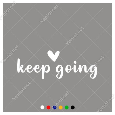 El Yazısı ile Yazılmış Keep Going Duvar Yazısı Sticker 60x21cm