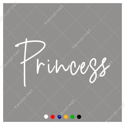 El Yazısı ile Yazılmış Princess Duvar Yazısı Sticker 60x30cm