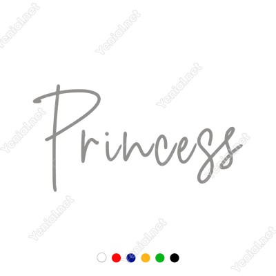 El Yazısı ile Yazılmış Princess Duvar Yazısı Sticker 60x30cm