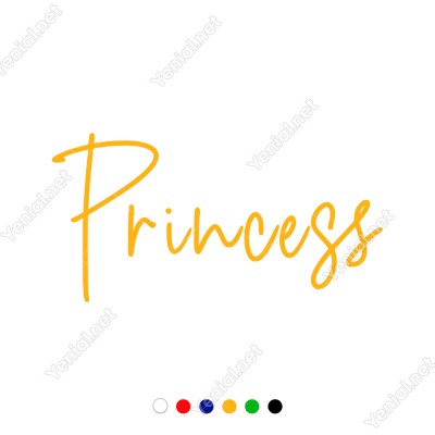 El Yazısı ile Yazılmış Princess Duvar Yazısı Sticker 60x30cm