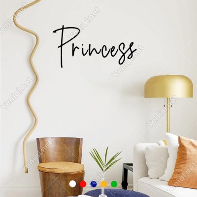 El Yazısı ile Yazılmış Princess Duvar Yazısı Sticker 60x30cm