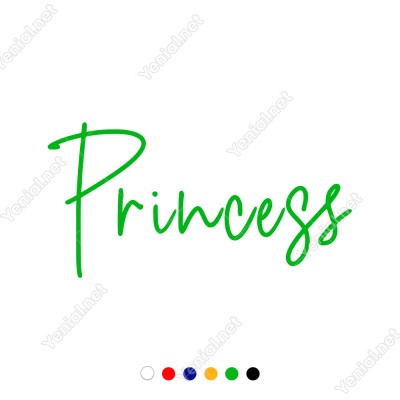 El Yazısı ile Yazılmış Princess Duvar Yazısı Sticker 60x30cm