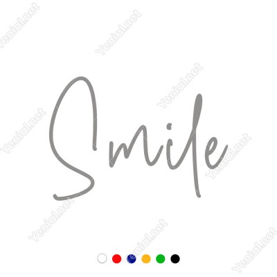 El Yazısı ile Yazılmış Smile Duvar Yazısı Sticker 60x41cm