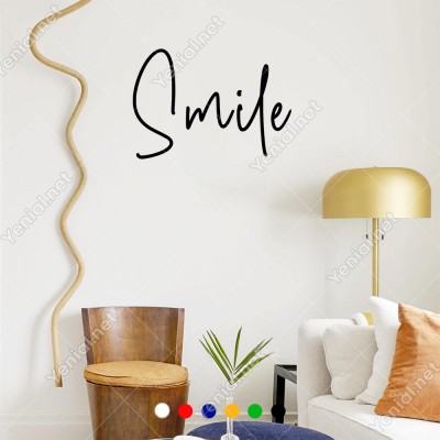 El Yazısı ile Yazılmış Smile Duvar Yazısı Sticker 60x41cm
