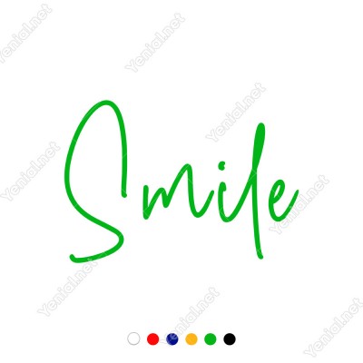 El Yazısı ile Yazılmış Smile Duvar Yazısı Sticker 60x41cm