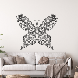 Kelebek ve Çiçek Duvar Stickerı