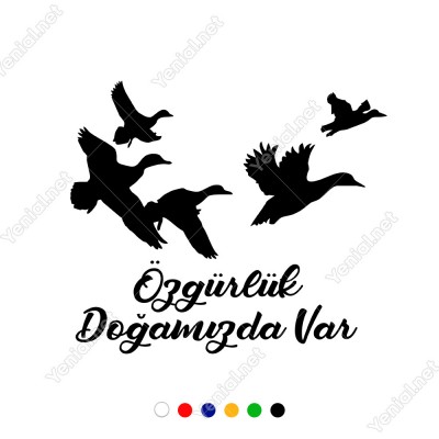 Özgürlük Doğamızda Var Duvar Yazısı Sticker 60x51cm