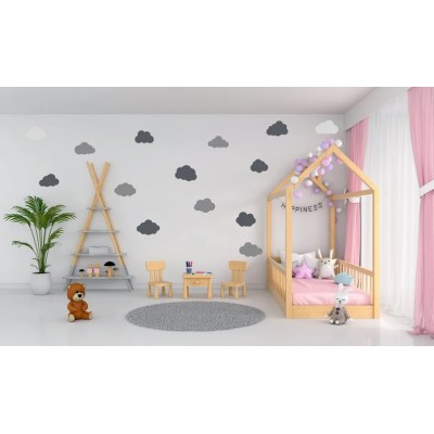 Sade Bulutlar Çocuk Odası Dekoru Çıkartması, Duvar Sticker