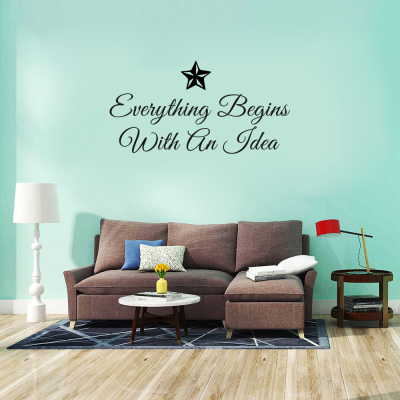 Everything Begins With An İdea Duvar Stickerı 60x31cm