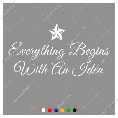 Everything Begins With An İdea Duvar Stickerı 60x31cm