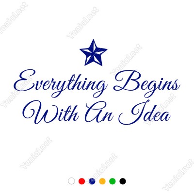 Everything Begins With An İdea Duvar Stickerı 60x31cm