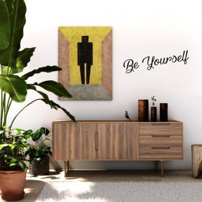 Be Yourself Yazısı Duvar Stickerı 60x13cm