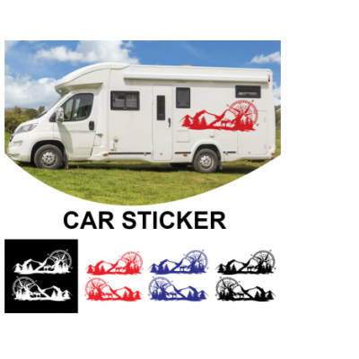 Araba çıkartmaları ve çıkartmaları pratik ağaçları dağlar araba çıkartmaları grafik çıkartmaları şekillendirici SUV için off-road RV Camper