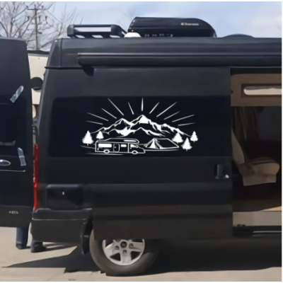 1 adet grup yan kapı dağ etiket karavan camper karavan vinil dekoratif araba çıkartması