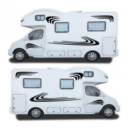 Karavan STRIPES-karavan RV çıkartmaları at binicisi karavan çıkartmalar grafik