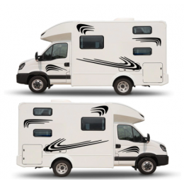 Karavan STRIPES-karavan RV çıkartmaları at binicisi karavan çıkartmalar grafik