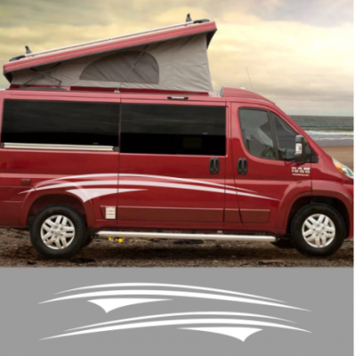 2 adet karavan araba kapı yan grafik vinil çıkartması otomatik vücut dekor çıkartmalar karavan at binicisi karavan RV çıkartmaları araba aksesuarları