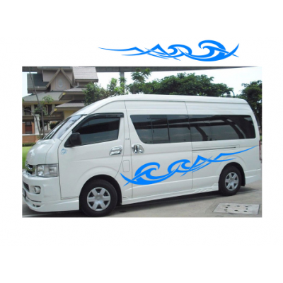 200cm x 30cm 2x dalgalar şerit araba çıkartmaları karavan motorum karavan vinil grafik RV çıkartmaları araba sarma