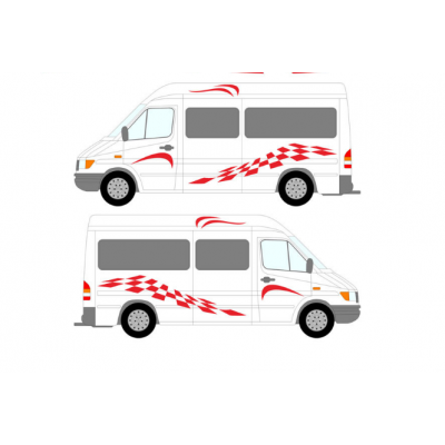  200cm x 28cm 2x kare çizgi grafik karavan vinil araba çıkartmaları çıkartmaları Set karavan RV karavan bir her tarafı