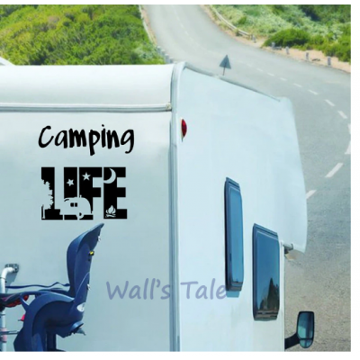 Kamp hayatı çadır vinil sanat Sticker karavan kapı pencere camı dekor Camper çıkartmaları RV çekme karavan sanatsal fresk dekorasyon