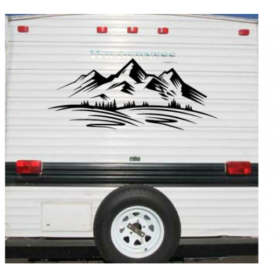 Büyük Camper RV römork kamyon dağ duvar Sticker kamp araba çadırı kamyon seyahat macera duvar çıkartması vinil ev dekor