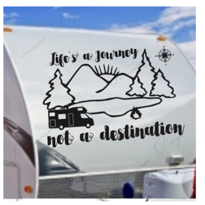 Hayat bir yolculuk Rv çıkartması, Rv hediyeler dekor Camper için vinil yapışkan su geçirmez yapışkanlı çıkartmalar