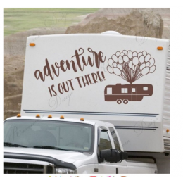 Macera, orada, RV çıkartması, mutlu kampçılar, Rv yaşam dekor, camper vinil yapışkan su geçirmez yapışkanlı çıkartmalar 