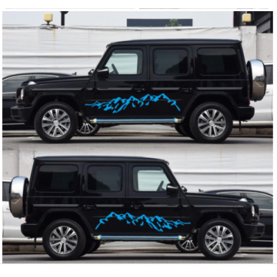 Siyah dağ tasarım araba kapı yan dekor Sticker oto vücut çıkartmalar vinil çıkartması otomatik çıkartmalar toptan hızlı teslimat