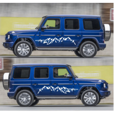 Siyah dağ tasarım araba kapı yan dekor Sticker oto vücut çıkartmalar vinil çıkartması otomatik çıkartmalar toptan hızlı teslimat