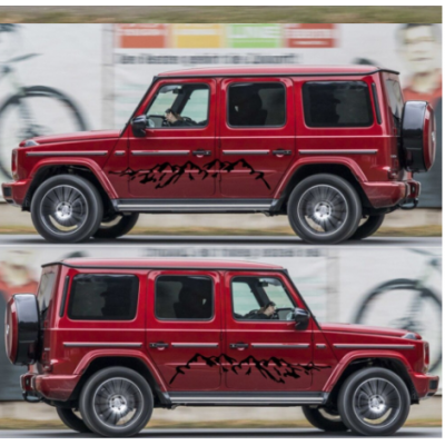 Siyah dağ tasarım araba kapı yan dekor Sticker oto vücut çıkartmalar vinil çıkartması otomatik çıkartmalar toptan hızlı teslimat