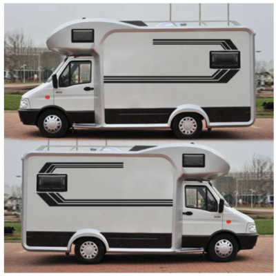 RV motorum çizgili yan çıkartmalar karavan grafik DIY çıkartmaları dekor karavan römork tekne