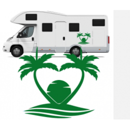 Karavan palmiye ağacı güneş vinil çıkartmalar-karavan at binicisi karavan RV çıkartmaları 