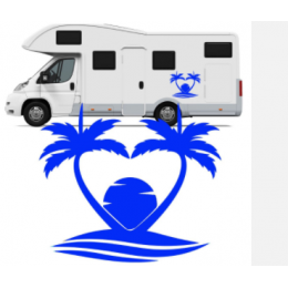 Karavan palmiye ağacı güneş vinil çıkartmalar-karavan at binicisi karavan RV çıkartmaları 