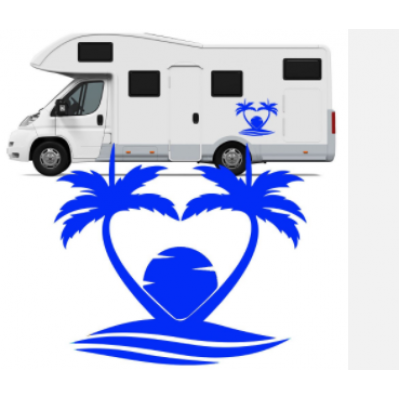 Karavan palmiye ağacı güneş vinil çıkartmalar-karavan at binicisi karavan RV çıkartmaları 