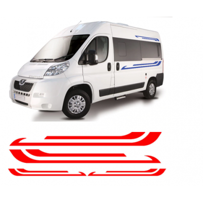 Karavan çizgili vinil çıkartmalar-karavan at binicisi karavan RV çıkartmaları grafik 