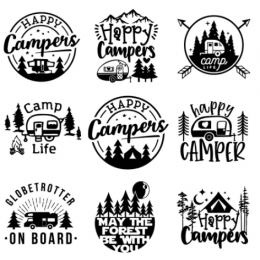Camper araba Sticker araba için dekorasyon vinil çıkartmalar otomatik pencere yağı depo kapağı araba Styling