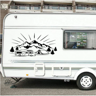 1 adet grup yan kapı dağ etiket karavan camper karavan vinil dekoratif araba çıkartması