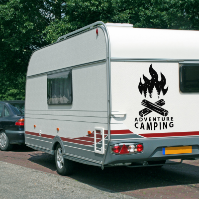 Adventure Camping Karavan - Araç Sticker Yapıştırma