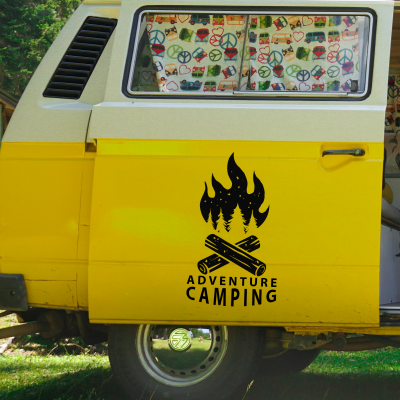 Adventure Camping Karavan - Araç Sticker Yapıştırma