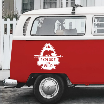 Explore The Wild Karavan - Araç Sticker Yapıştırma