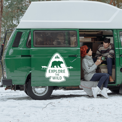 Explore The Wild Karavan - Araç Sticker Yapıştırma