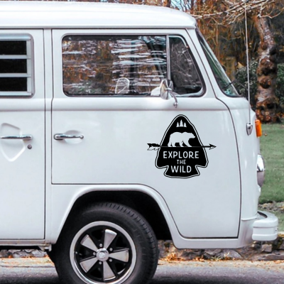 Explore The Wild Karavan - Araç Sticker Yapıştırma