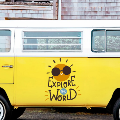 Explore The World Karavan - Araç Sticker Yapıştırma