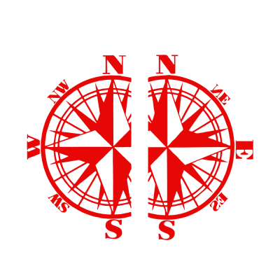 Kişiye Karavana Özel Çift Pusula Sticker Yapıştırma İki Adet