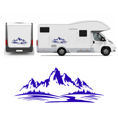 Kişiye Karavana Özel Dağ Manzarası Sticker Yapıştırma 