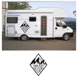 Kişiye Karavana Özel Explore Dağ Manzarası Sticker Yapıştırma 